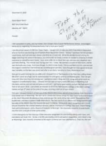 scan of letter from customer of open spear ranch