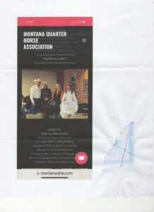 screenshot of photo from Montana Quarter Horse Association
